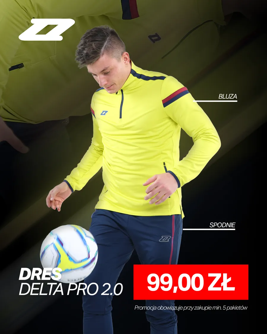 Dres Zina Delta Pro 2.0 w kolorze lemon z granatowymi spodniami za 99 zł