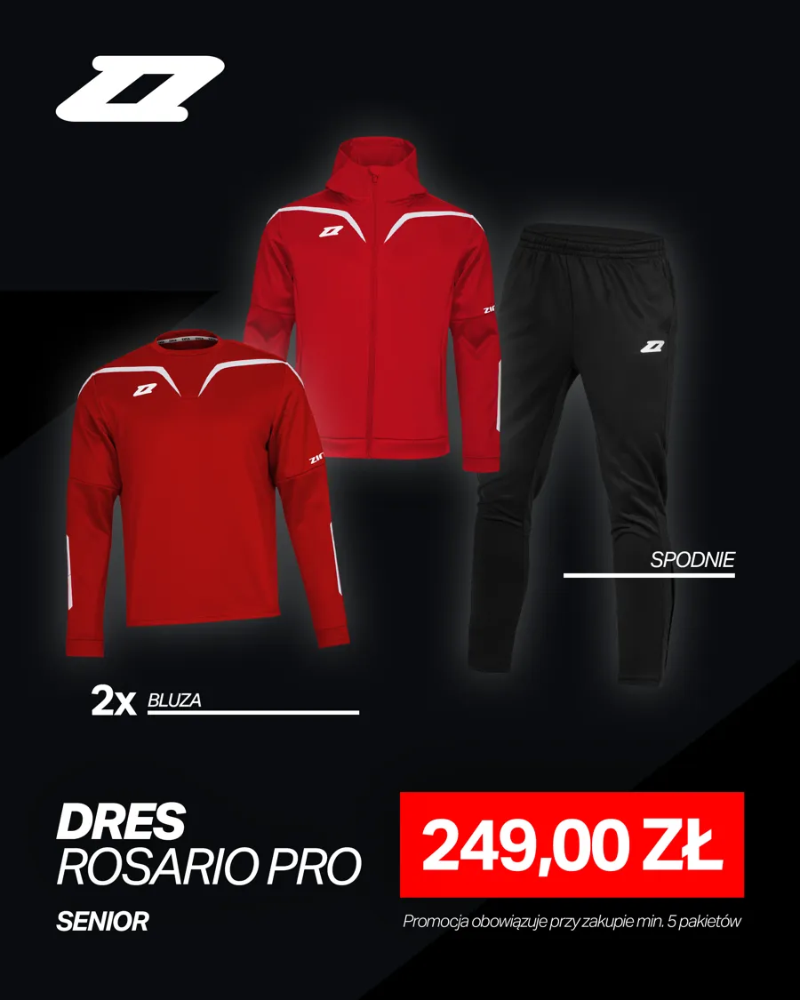 Komplet Zina Rosario Pro Senior: 2 bluzy i spodnie treningowe za 249 zł